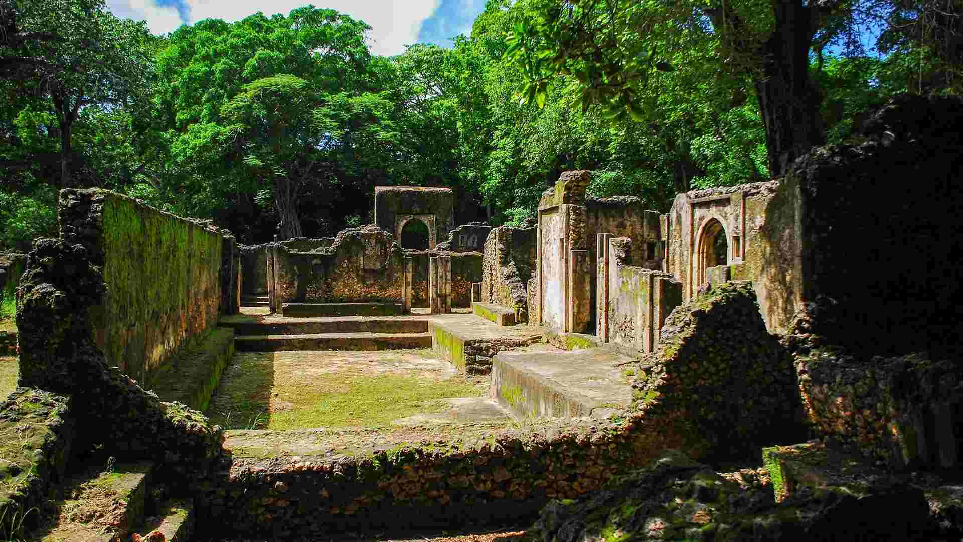 Immagine delle Rovine di Gedi con Hippo Safari Kenya
